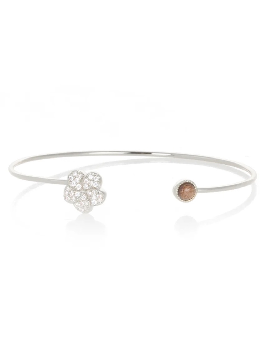 Martin & MacArthur Sterling Silver Koa Wood Hibiscus Cuff Bracelet NIB